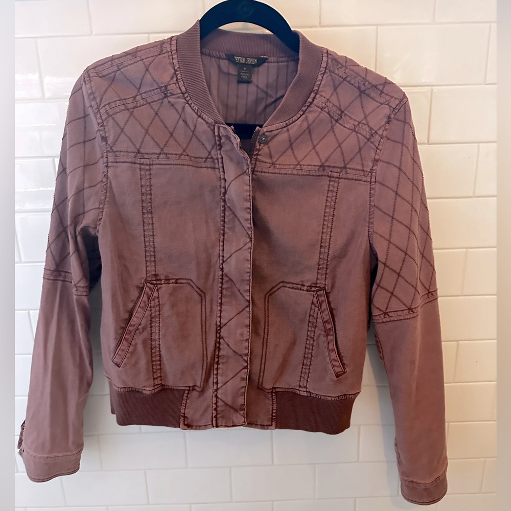 Peyton Jensen Evereve Dusty Rose Quilted Bomber M